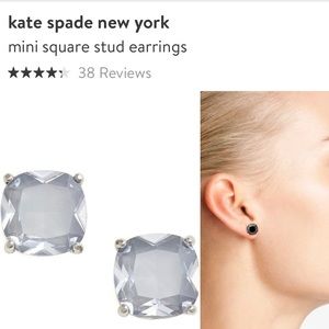 Kate Spade Mini Square Stud Earrings Grey